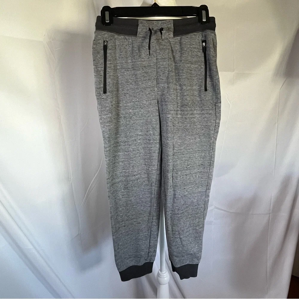 Old Navy boys stretch joggers Heathered Gray w/Black cuffs Size Large 10-12